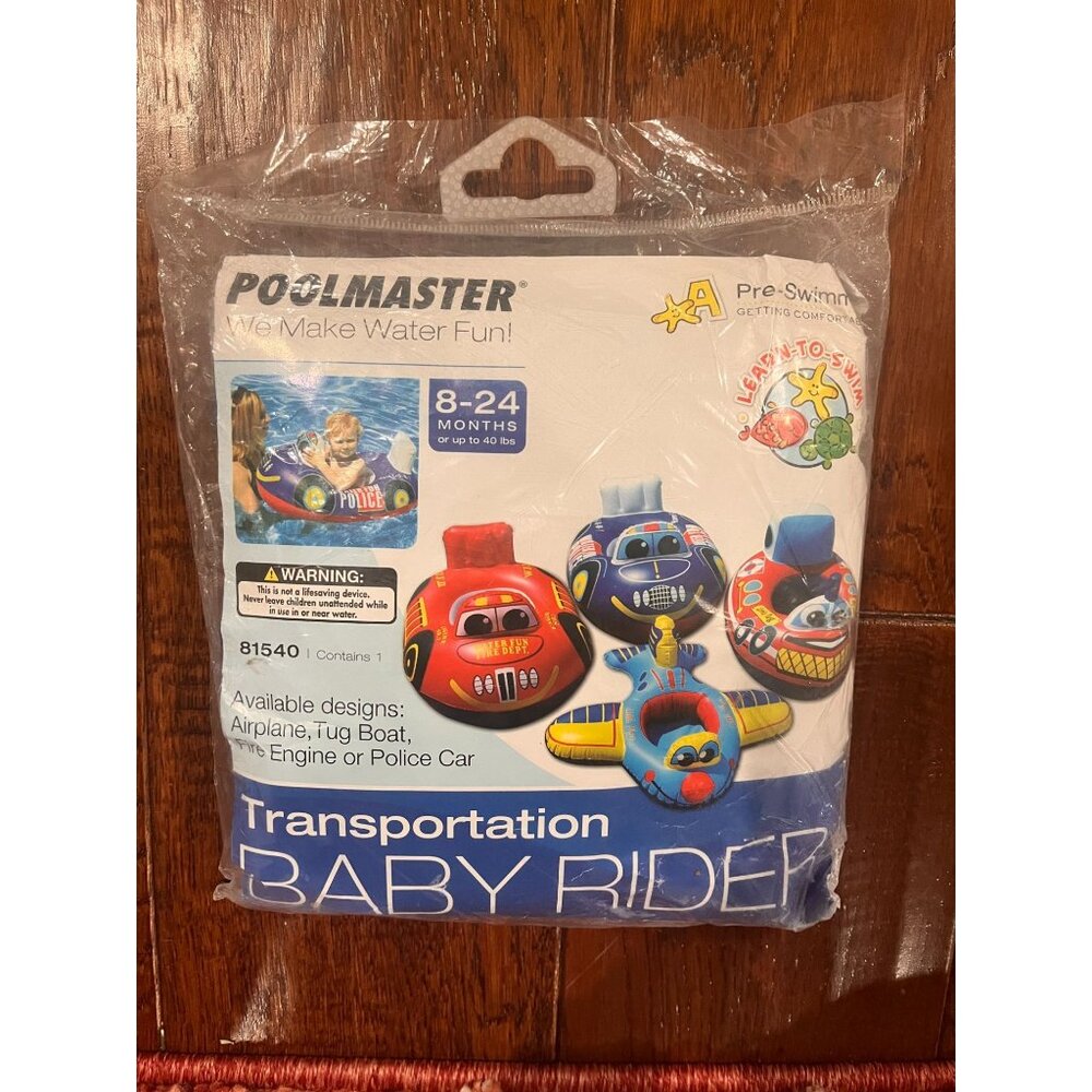 NWT Poolmaster Transportation Baby Rider Inflatable-Fire Engine- 8-24months